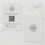 Carte De Visite Site Web d'entreprise | QR Code Scan Me Logo Gris (Devant / Derrière)