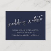 Carte De Visite Site Web des Mariages Silver & Navy & Save the Dat (Devant)