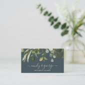 CARTE DE VISITE SITE WEB DU MARIAGE DE COULEUR D'EAU GRISE VERT (Debout devant)