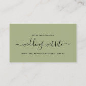 CARTE DE VISITE SITE WEB DU MARIAGE DE COULEUR D'EAU GRISE VERT (Dos)