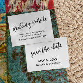 Carte De Visite Site Web du Mariage noir et blanc, Enregistrer la 