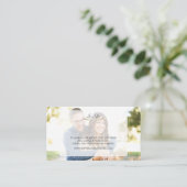 Carte De Visite Site Web du Mariage photo dénaturé (Debout devant)