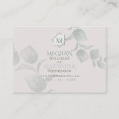 Carte De Visite Site Web du Mariage | Sauge Argentée Eucalyptus (Devant)