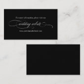 Carte De Visite Site Web Mariage de mariage noir et blanc élégant (Devant / Derrière)