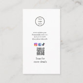 Carte De Visite site web QR code email social professionnel modern (Dos)