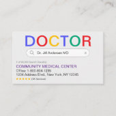 Carte De Visite Site Web Résultats de recherche Nomination d'un mé (Devant)