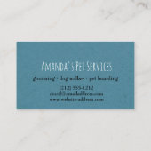 Carte De Visite Sitter Chien Rustique Services pour animaux de com (Dos)