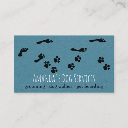 Carte De Visite Sitter Chien Rustique Services pour animaux de com (Devant)