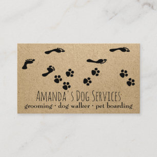 Carte De Visite Sitter Chien Rustique Services pour animaux de com