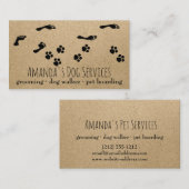 Carte De Visite Sitter Chien Rustique Services pour animaux de com (Devant / Derrière)