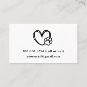 Carte De Visite Sitter de chien mignon (Dos)