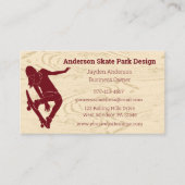 Carte De Visite Skate Park, Skateboard Theme, Skateboard (Devant)