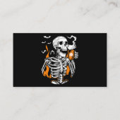 Carte De Visite Skeleton Boire Café Lover Funny Boo Halloween Co (Dos)