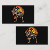 Carte De Visite Skeleton Dinosaur T rex Citrouille Costume d'Hallo (Devant / Derrière)