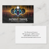 Carte De Visite Skeleton Dj | Arrière - plan égaliseur de haut-par (Devant / Derrière)