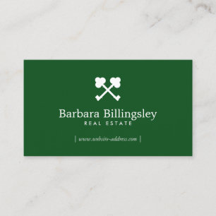 Carte De Visite Skeleton Key Logo Immobilier, Broker Dark Green