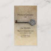 Carte De Visite Skeleton Key Vintage look antique (Dos)