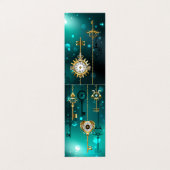 Carte De Visite Skeleton Keys on Green Background (Extérieur déplié)