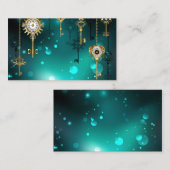 Carte De Visite Skeleton Keys on Green Background (Devant / Derrière)