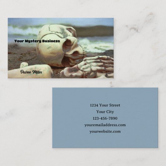 Carte De Visite Skeleton On Beach (Devant / Derrière)