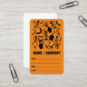 Carte De Visite Skeletons d'Halloween Macabre Dance
