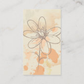 Carte De Visite Sketched Floral on Watercolor Splats (Dos)