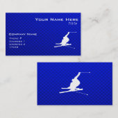 Carte De Visite Ski bleu de neige (Devant / Derrière)