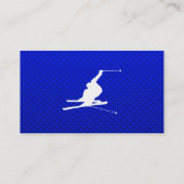 Carte De Visite Ski bleu de neige (Dos)