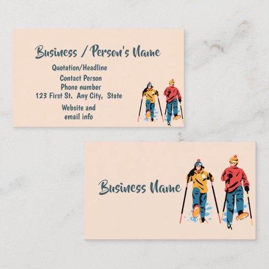 Carte De Visite Ski de ski Classes de ski sur mesure Affaires (Devant / Derrière)