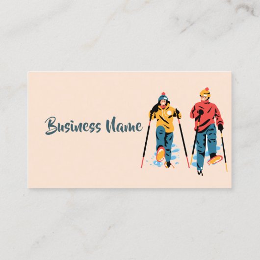 Carte De Visite Ski de ski Classes de ski sur mesure Affaires (Dos)