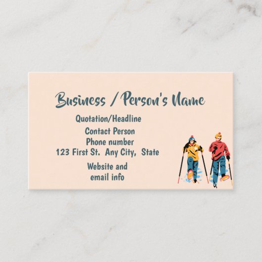 Carte De Visite Ski de ski Classes de ski sur mesure Affaires (Devant)
