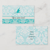 Carte De Visite Ski turquoise de neige (Devant / Derrière)