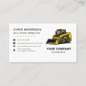 Carte De Visite Skid Steer Construction Company (Devant)