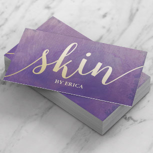 Carte De Visite Skin Care Esthetician Elegant Watercolor Purple