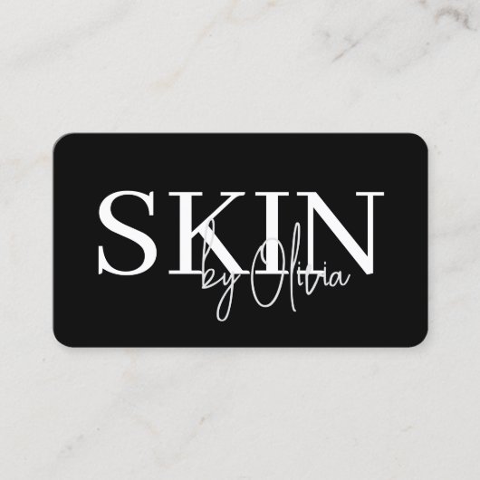 Carte De Visite Skin Care QR Code  Black White (Devant)