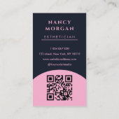 Carte De Visite Skincare Arch Photo QR Code rose et marine (Dos)