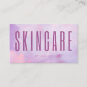 Carte De Visite Skincare QR Code & Logo Purple Holographique (Devant)