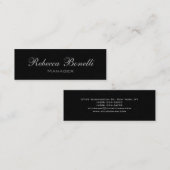 Carte de visite Skinny Stylish Grey Black Manager (Devant / Derrière)