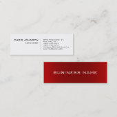 Carte de visite Skinny tendance Red Manager blanc (Devant / Derrière)