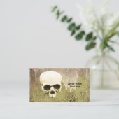 Carte De Visite Skull Green Gothic Tattoo Artist (Debout devant)