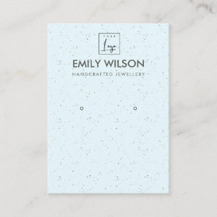 CARTE DE VISITE SKY BLUE CERAMIC TEXTURE EARRING AFFICHER LOGO BUS