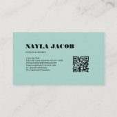 Carte De Visite Sky Blue Check Motif QR Code Vêtements faits main (Dos)