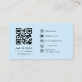 Carte De Visite Sky Blue Professional Company Logo Code QR (Devant)