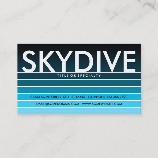 Carte De Visite SKYDIVE aqua swatch (Devant)