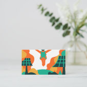 Carte De Visite Skydiver Descending Over Solar Powered Landscape (Debout devant)