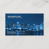 Carte De Visite Skyline De Chicago La Nuit (Dos)
