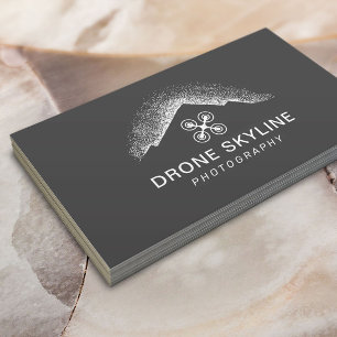Carte De Visite Skyline Vidéo aérienne et photographie gris modern