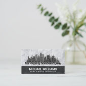 Carte De Visite Skyline Ville Immobilier (Debout devant)