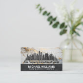 Carte De Visite Skyline Ville Immobilier | Marbre (Debout devant)