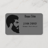 Carte De Visite Sleek Black Barber Men's Stylist Minimalist (Devant)